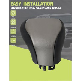 HONFQP Shift Knob for Gear Change Lever Compatible with Lexus LX570 2015-2021 LX450D 2016-2020 Accessories Parts Replaces 33504-60490-C0 Black Leather/Silver Gray