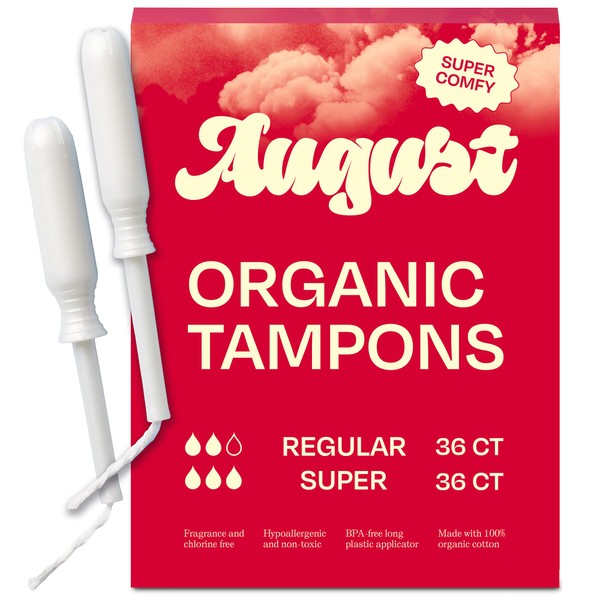August Super + Regular Tampons - 72-Pack (36 + 36)