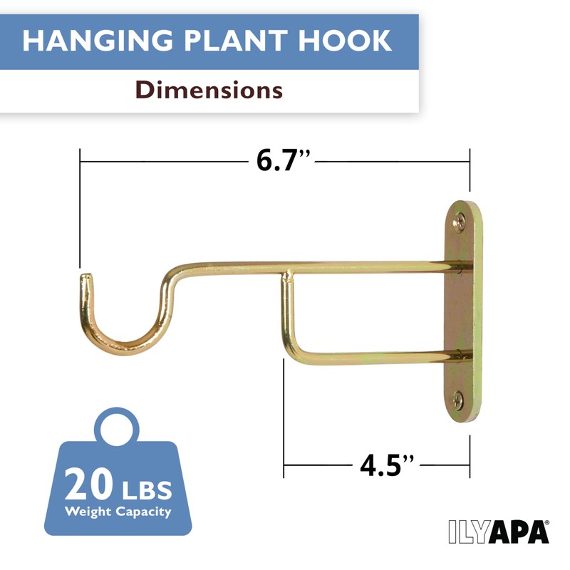 Ilyapa 3 Pack Metal Wall Plant Hangers - 7 Inch