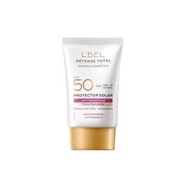 L'BEL Défense Total Protector Solar Facial con Color Antimanchas 30 ml, Protector Facial con Niacinamida y Vitamina C, Ayuda a Unificar el Tono y Cubrir Imperfecciones