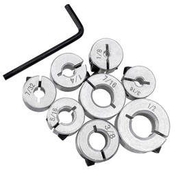 Depth Stop Drill Bit, Bestgle 8pcs Drill Depth Stop Collar Positioner Ring Kit Imperial Sizes 1/8" 3/16" 7/32" 1/4" 5/16" 3/8" 7/16" 1/2"