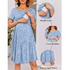 Ekouaer Nursing Dress Summer Short Sleeve Breastfeeding Casual Knee Length