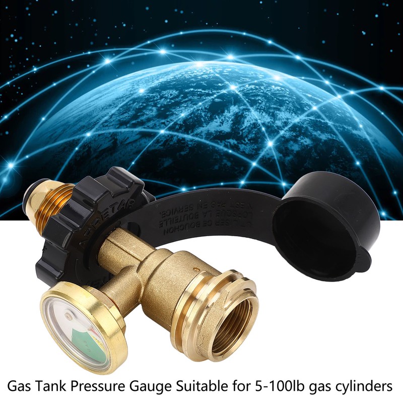 Gas Tank Pressure Gauge QCC Type 1 Converts 5‑100lb Gas