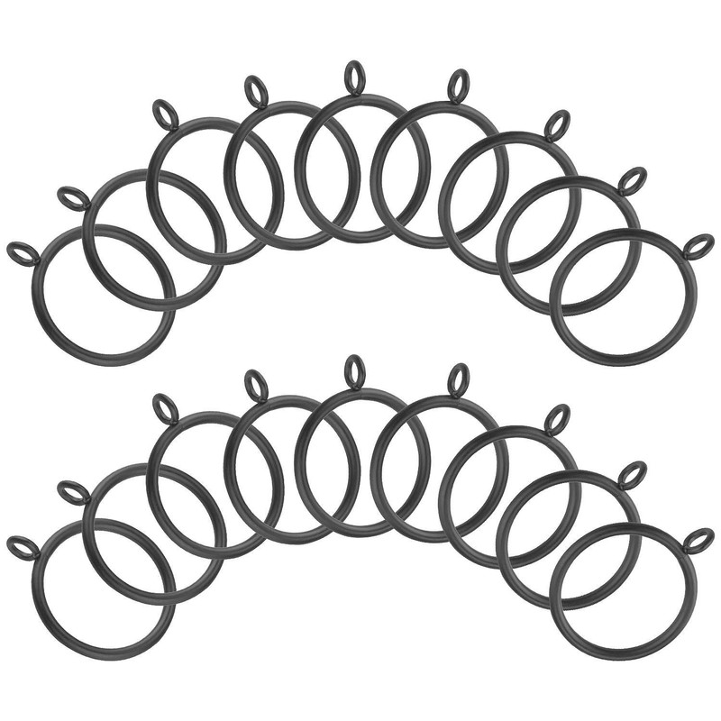 ASelected 50 Pack 38mm Curtain Hanging Rings Metal Black Curtain