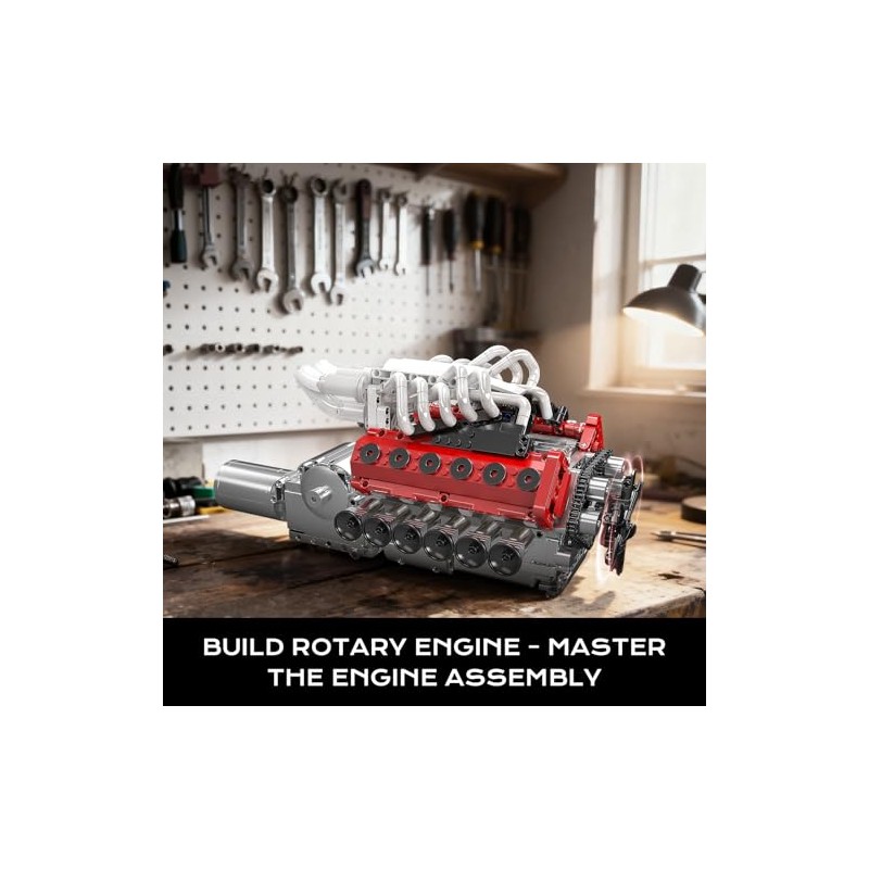 Mould King 10210 V12 Engine Model Kit that Works, Build
