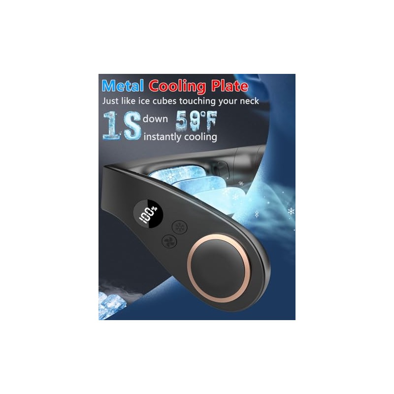 KJXIC Bladeless Wearable Neck Fan - Powerful Portable AC Cooler