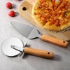 Ktchnhlprz 2 Piece Pizza Set, Stainless Steel, Wood, Pizza Roller,