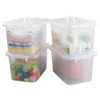 Qsbon 8.5 Quart Clear Storage Box with Handle, 4-Pack