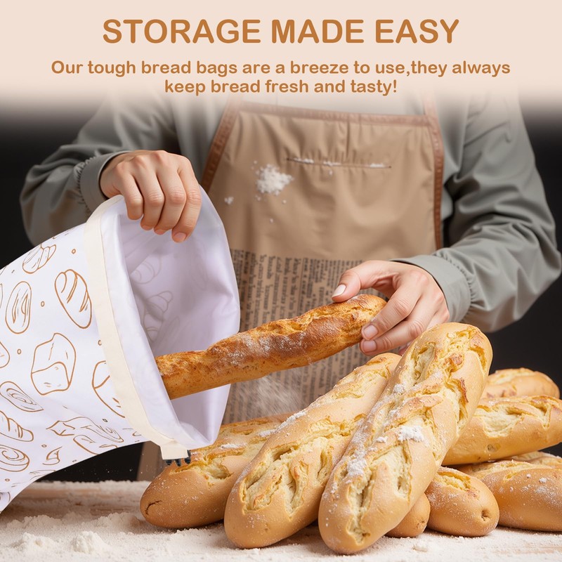 LAKE OF FIRE Bread Bags, 2 Reusable TPU Food Storage