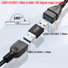 QIANRENON USB 3.0 Male to Male 180 Degree Angle Adapter