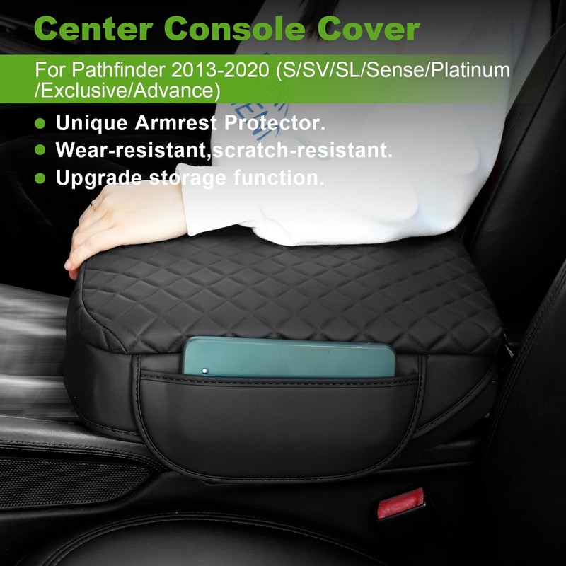 SDPVorn Center Console Cover for Nissan Pathfinder Armrest Cover Console