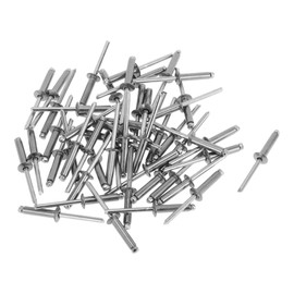 Motoforti Dome Head Large Flange Blind Rivets 5mm Grip Diameter 20mm Grip Length 9.35mm Flange Diameter Stainless Steel Carbon Steel Silver Tone 50 Pcs