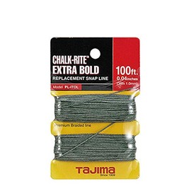 TAJIMA Replacement Snap-Line - 1.0 mm x 100 ft Chalk-Rite Braided String for Extra-Bold & Visible Markings - PL-ITOL