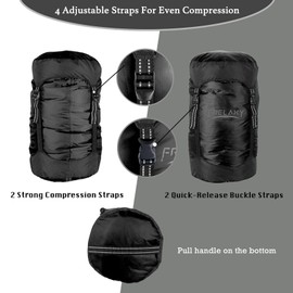 Frelaxy Compression Sack, 40% More Storage! 11L/18L/30L/45L/52L Compression Stuff Sack, Water-Resistant & Ultralight Sleeping Bag Stuff Sack - Space Saving Gear for Camping, Hiking