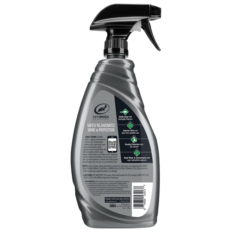 Turtle Wax Hybrid Solutions Ceramic 3-in-1 Car Detailer, Waterless Car
