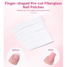 KADS Fiberglass Silk Nail Tips - 10 Sheets x 7 Sizes, Pre-Cut Full Cover False Nails, Glossy & Durable Artificial Nails for Acrylic, Gel Extensions & Manicure