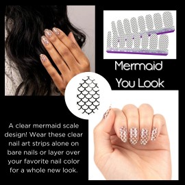 Color Street Mermaid You Look Nail Polish Strips Set OVERLAY Clear Pattern NEW