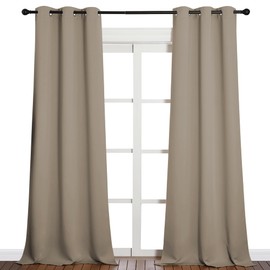 NICETOWN NICETOWN Patio Glass Door Blackout Curtains for Bedroom/Living Room, Privacy Panel Drapes for Dining Room and Guest Room (Taupe, 42 inches Wide x 95 inches Long, 1 Pair)