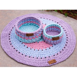 Vondrak Tape Yarn 2 Rolls Pack 328 Yards (984ft) Ribbon Yarn for Crocheting and Knitting. Flat Cotton Home Decor Yarn (Mulberry)