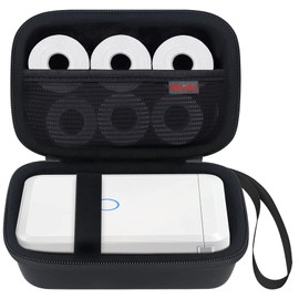 Elonbo D110 Label Maker Machine Carrying Case, Travel Bag for NIIMBOT/JADENS D110 Portable Bluetooth Wireless Label Printer, Small Mini Thermal Sticker Printer Storage Holder, Pocket Fits Tape,Black