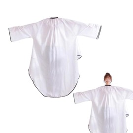 yowodana Hairdressing Cloak with Sleeves, Hair Apron, Cut Cloth, Hair Color, Cape for Hair Dying, Barber, Beauty Salon, Waterproof, For Household Use, Kids, Adults, white