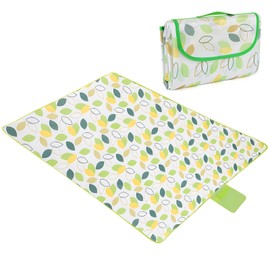 JYJLLM Picnic Blanket Waterproof,picnic blanket waterproof 150x200CM, Foldable Washable Beach Mat Picnic Mat with Carrying Handle, Outdoor Beach Blanket for Camping Park Hiking (Green leaves)