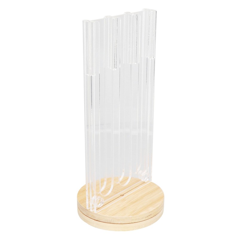Coffee Capsule Holder Acrylic Bamboo Wood 48 Holes Rotatable Pod