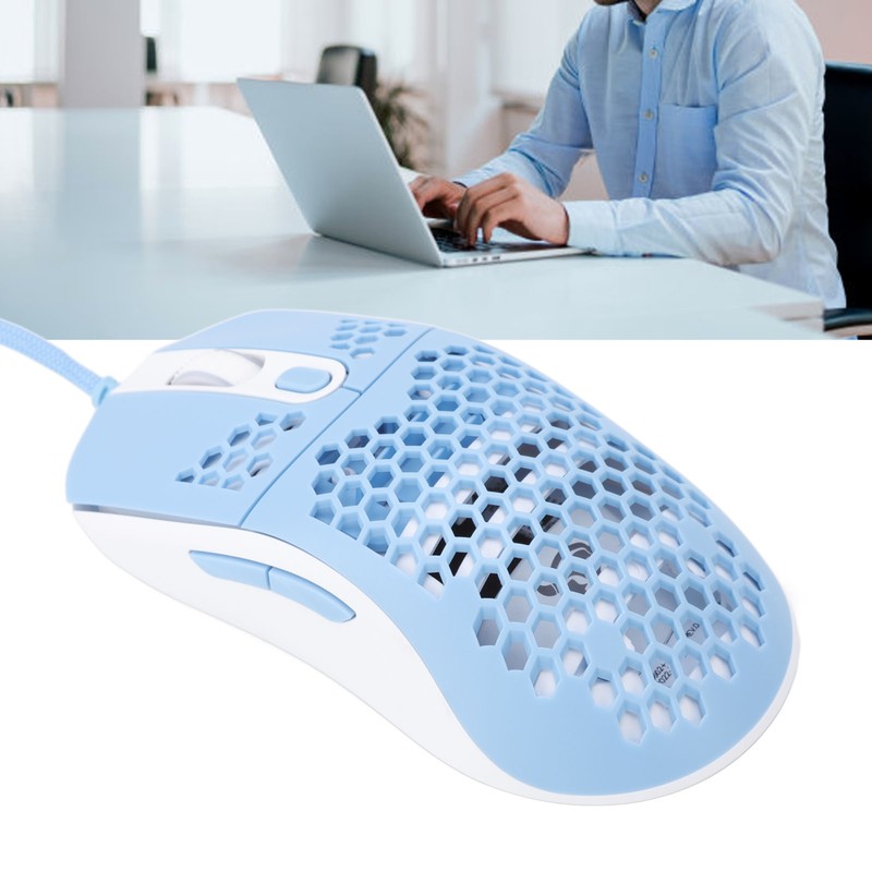 RGB Mouse Cellular Hollow Design Lightweight Wired Backlight 12000DPI 6