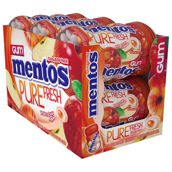 Mentos Sugar-Free Chewing Gum, Red Fruit Lime, 50 Piece Bottle (Bulk Pack of 6)
