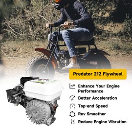 HIAORS Aluminum Flywheel 10krpm for Predator 212cc 200cc 224cc Non Hemi Ghost 69730 69736 196cc BSP Tilly Engine Coleman Mini Bike CT200U BT200X CT200U-EX GX160 GX200 6.5HP Minibike Performance Parts