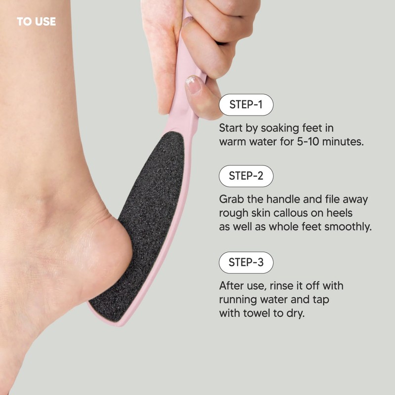 F3 Systems, Wide Emery Foot File(Pink), Double-Sided Pedicure Tool, Colossal