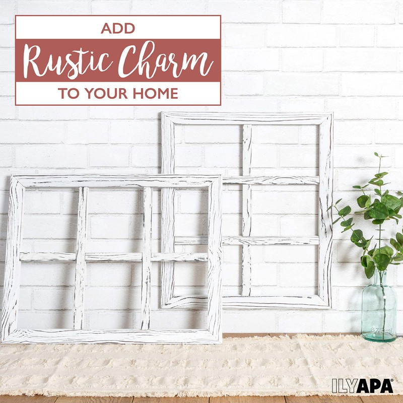 Ilyapa Window Frame Wall Decor 2 Pack - Large 18x22