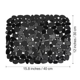 2 Pcs Sink Mat Pebble 15.8 x 12in PVC Kitchen Sink Bottom Protector Pad Non Slip Fast Draining Sink Saddle Protectors for Kitchen Bathroom
