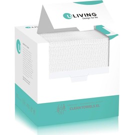 Super Soft Disposable Face Towel for All Skin Types - Large Size - Skincare Upgraded, wet and dry - Color: Clean Towels XL,50 Ct, 1 Pack