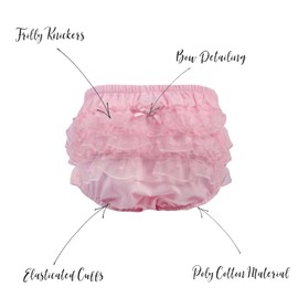 Baby Girls Frilly Lace Pants with Bow, Summer Knickers Pink
