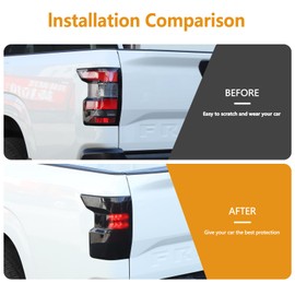 Bekantogy 2PCS Rear Tail Light Cover Compatible with Nissan Frontier 2022-2025 ABS Smoked Black Tail Light Lampshade Cover Trim Rear Headlight Protection Cover Exterior Accessories
