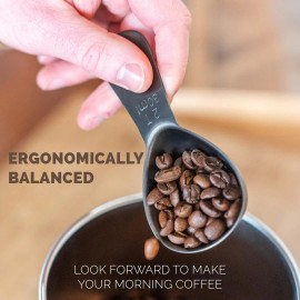 Planetary Design Coffee Scoop - Brushed Stainless Steel - 2 Tablespoon Capacity - Fits inside Air