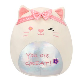 Mushymallow 20-Inch Bow Hairband Cat Plush Pillow Jumbo Cat Plush Cute Kitten Large Cat Plush Toy Giant Soft Hugging Kitten Stuffed Animal Birthday for Girls Kids