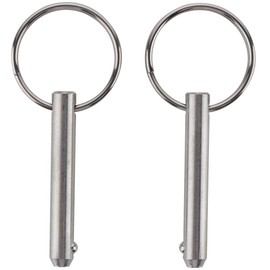 2 Pack Quick Release Pin, Diameter 9/32"(7.16mm), Overall Length 2"(51mm), Usable Length 1.5"(38mm), Full 316 Stainless Steel, Bimini Top Pin, Marine Hardware