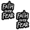 2 Pcs Faith Over Fear Patch,Inspirational and Positive Hook and