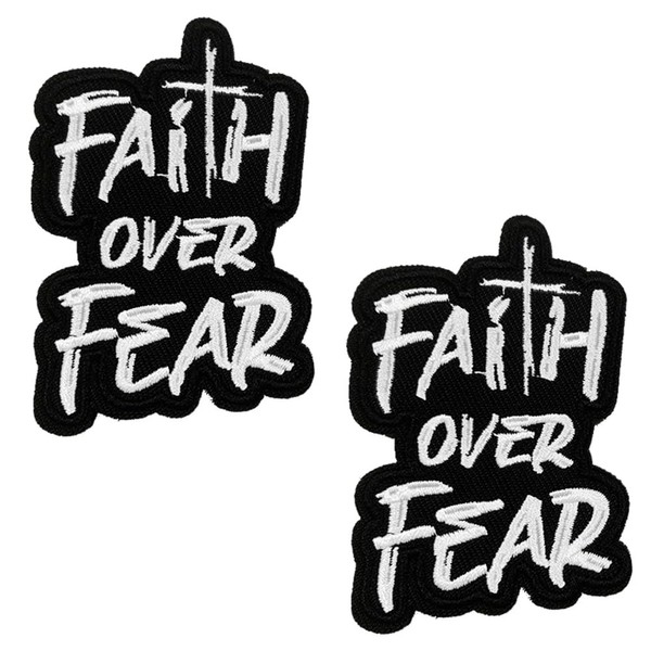 2 Pcs Faith Over Fear Patch,Inspirational and Positive Hook and