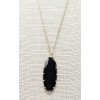 Nordstrom 14th & Union Gold Necklace with Black Stone Pendant