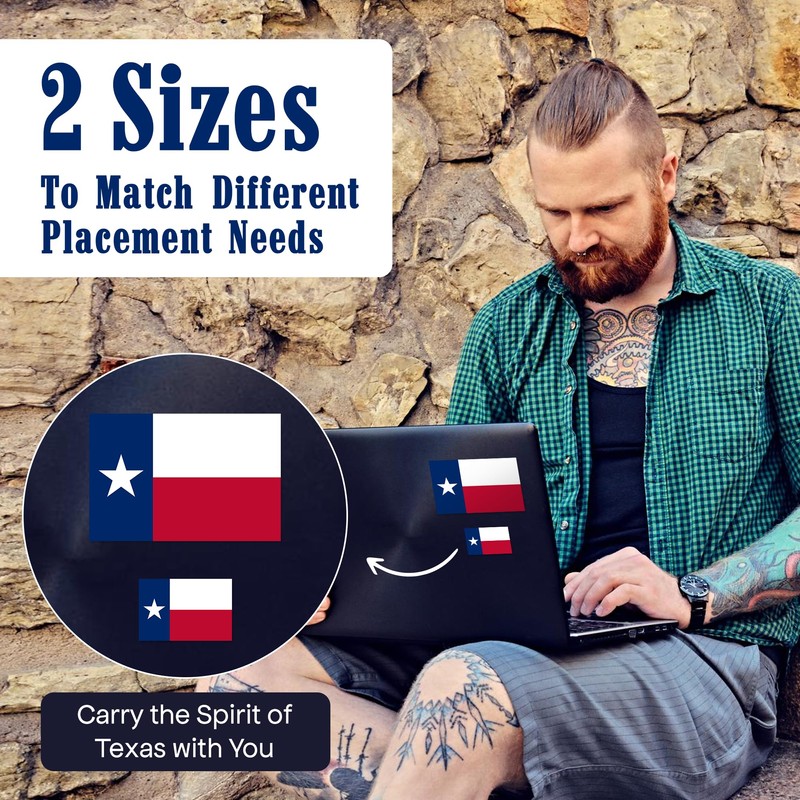 Sticky Expressions | 8 Pcs Texas Flag Sticker – Two