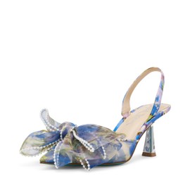 Betsey Johnson Women's Kelli Pump, Blue Floral, 9.5