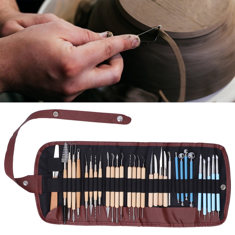 31Pcs Pottery Tools Set Soft Clay Sculpting Carving Trimming Knife