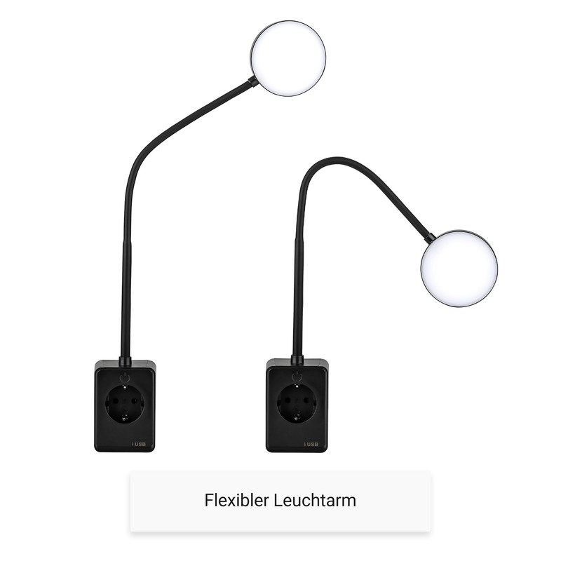 SEBSON LED Socket Light Dimmable Reading Lamp and Socket with