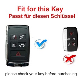 TECART Smart Car Key Case Cover Fits Land Rover Defender 90 Discovery 4 Fits Range Rover Sport Jaguar XF I-Pace E-Pace TPU Protective Key Cover Accessories Key 5 Button A, gray