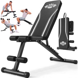OPPSDECOR Weight Bench for Home Gym, Fast Foldable Workout Bench Press for Home Gym Full Body Strength Training, 8 Adjustable Backrests Incline/Flat/Decline Sit up Bench - 2025 Upgrade (Snow)