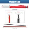 Solid Carpenter Pencil, 2 Pcs Carpenter Mechanical Pencil, Deep Hole