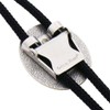 Black Oval Stone Obsidian Bolo Tie Necklace Polar Tie prt0209